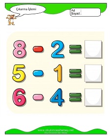 Çıkarma İşlemi Çalışma Sayfaları